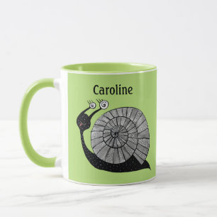 Niedlicher Cartoon Snail Green Kids Tasse
