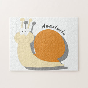 Niedlicher Cartoon Snail Personalisiert Jigsaw Puz