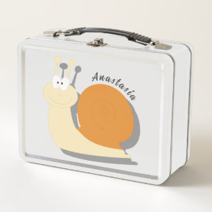 Niedlicher Cartoon Snail Personalisiert Metal Lunc Metall Brotdose