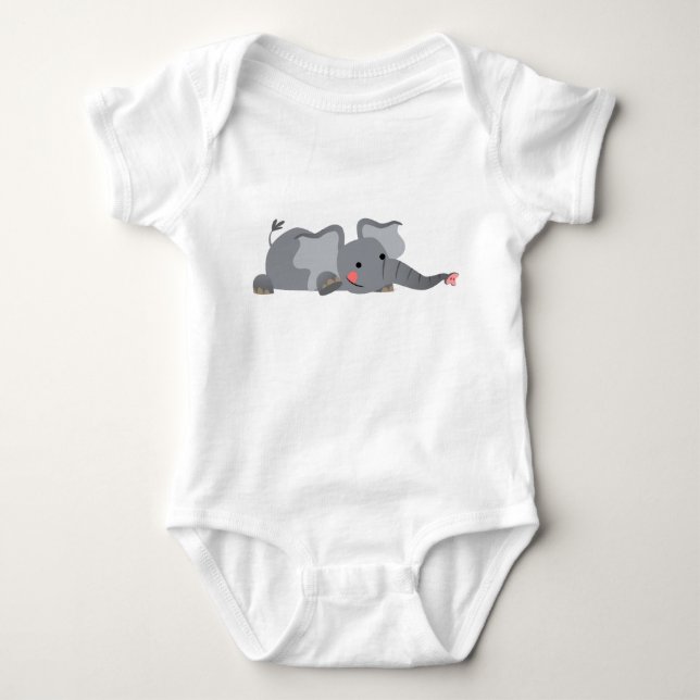 Niedlicher Cartoon Sneaky Elephant Baby Baby Strampler (Vorderseite)