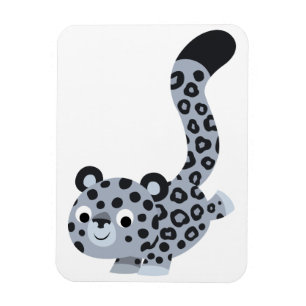 Niedlicher Cartoon Snow Leopard Flexible Magnet