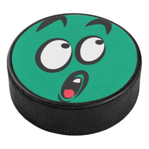 Niedlicher Cartoon Sonnenschein im Schock Eishockey Puck