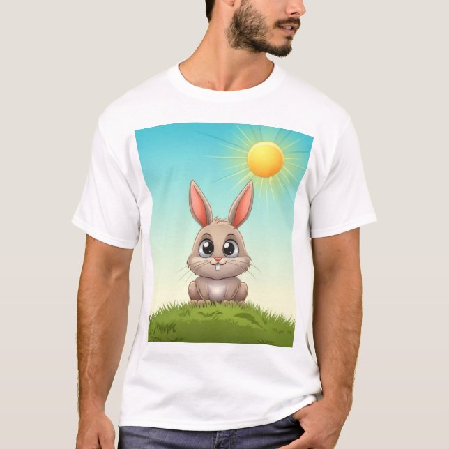 Niedlicher Cartoon Sonniger T - Shirt (Vorderseite)