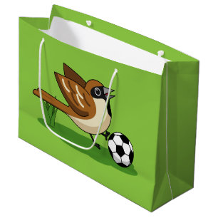 Niedlicher Cartoon-Sparrow-Fußballspieler Große Geschenktüte