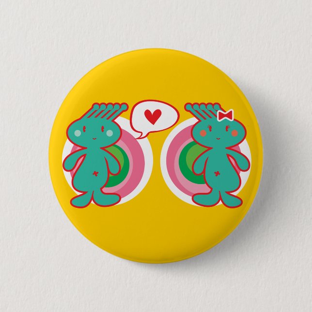 Niedlicher Cartoon Spaß Sweet Funny Funny Funky Button (Vorderseite)