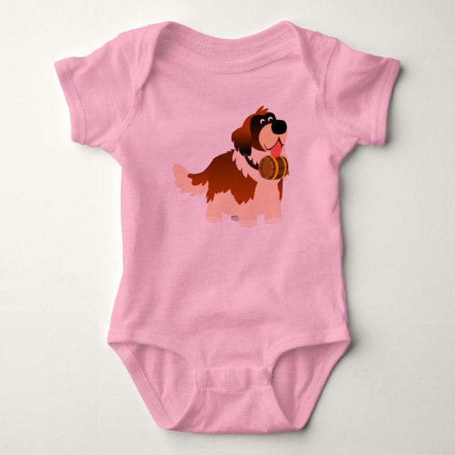 Niedlicher Cartoon St Bernard Baby Bekleidung Strampler (Vorderseite)