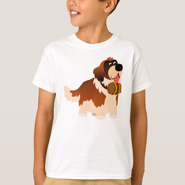Niedlicher Cartoon St. Bernard Children T - Shirt (Vorderseite)