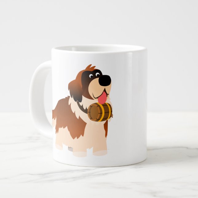 Niedlicher Cartoon St Bernard Jumbo Tasse (Vorderseite Links)