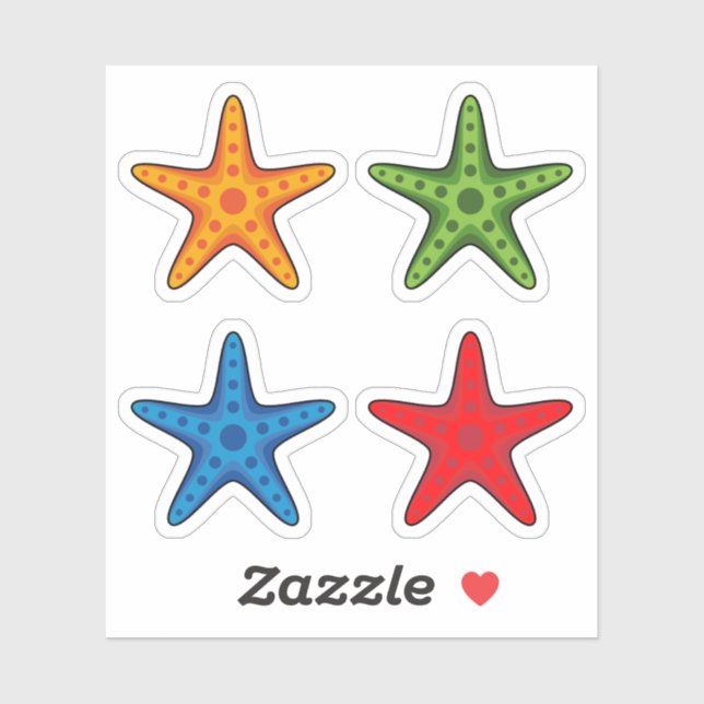 Niedlicher Cartoon Starfish Set Aufkleber (Blatt)