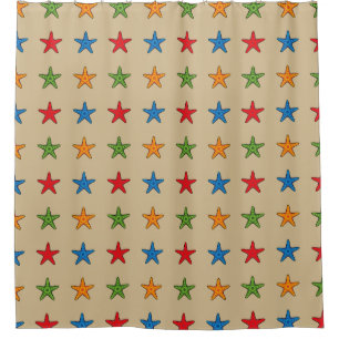 Niedlicher Cartoon Starfish Set Duschvorhang