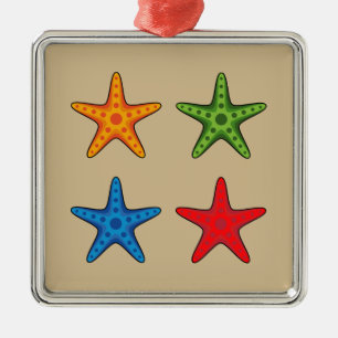 Niedlicher Cartoon Starfish Set Ornament Aus Metall