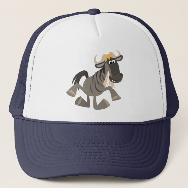 Niedlicher Cartoon Steche Tanz Wildebeest Hat Truckerkappe (Vorderseite)