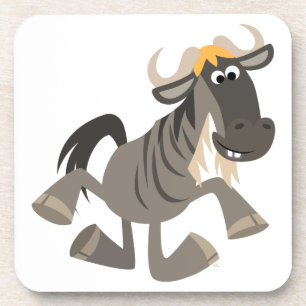 Niedlicher Cartoon Steche Tanzen Wildebeest Cork U Getränkeuntersetzer