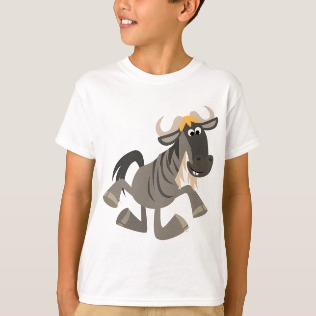 Niedlicher Cartoon Steche Tanzen Wildebeest Kinder T-Shirt (Vorderseite)