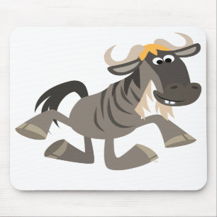 Niedlicher Cartoon stechen TanzenWildebeest Mousepad