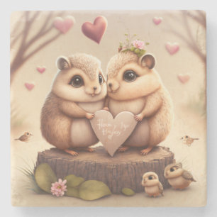 Niedlicher Cartoon Steinuntersetzer