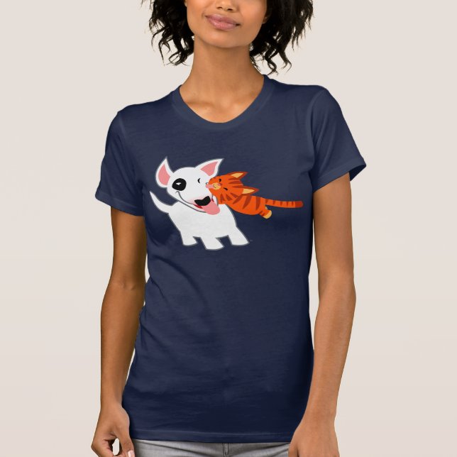 Niedlicher Cartoon-Stier-Terrier und T-Shirt (Vorderseite)