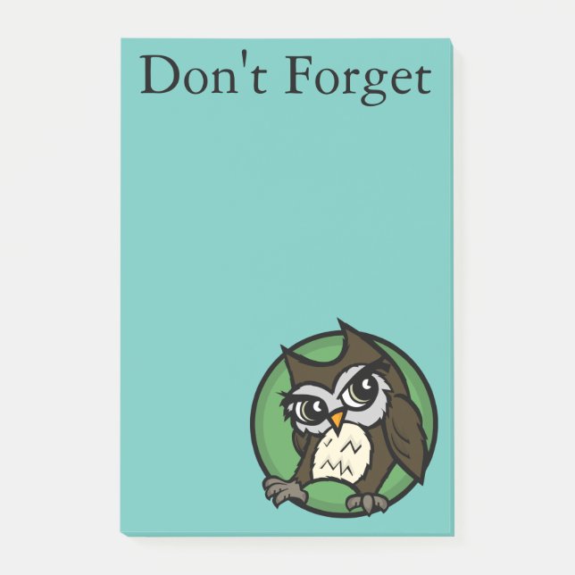 NIEDLICHER CARTOON STYLE OWL POST-IT-NOTEPAD POST-IT KLEBEZETTEL (Vorderseite)