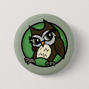 NIEDLICHER CARTOON STYLE OWL ROUND BUTTON WIEDER S