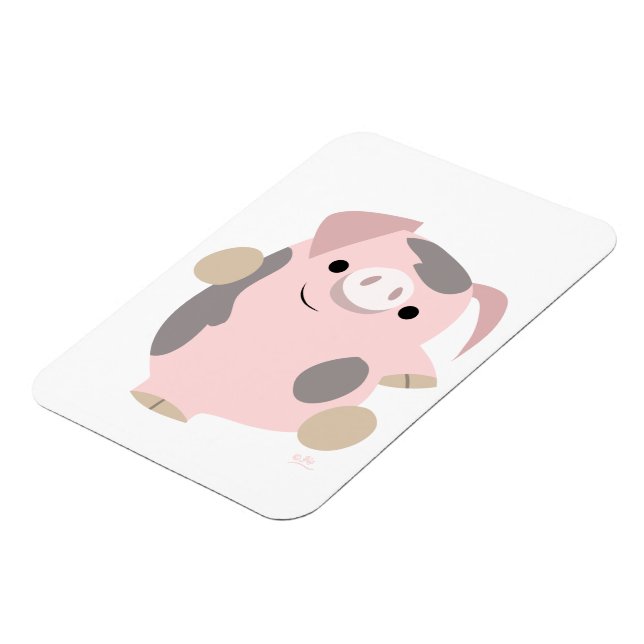 Niedlicher Cartoon Tancing Pig Flexible Magnet (Linke Seite)