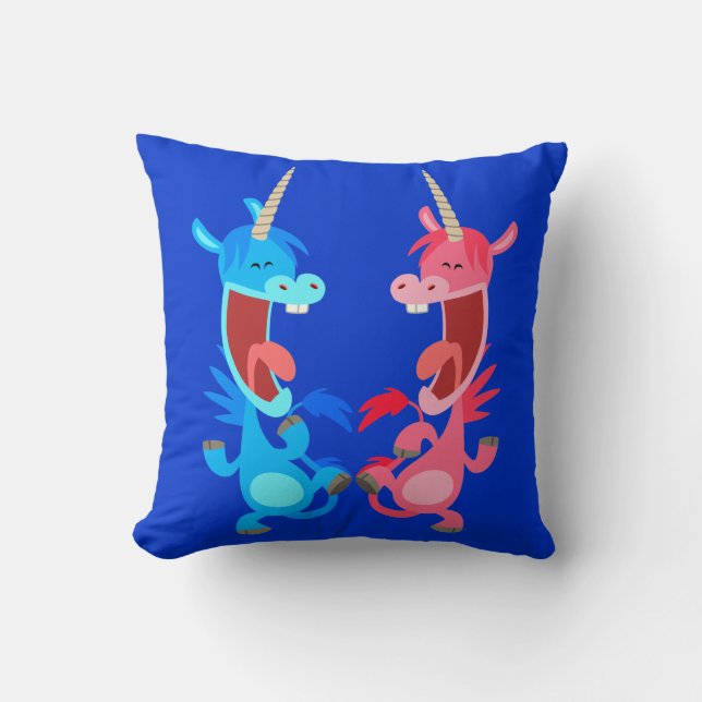 Niedlicher Cartoon Tanzabend Unicorns Kissen (Vorderseite)
