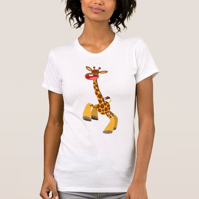 Niedlicher Cartoon Tanzen Giraffe T - Shirt Frauen (Vorderseite)