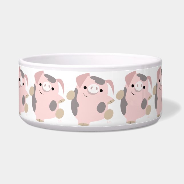 Niedlicher Cartoon Tanzen Schweinekuchen Napf (Vorderseite)