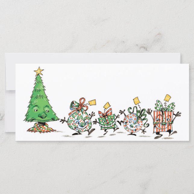 Niedlicher Cartoon Tanzen Weihnachtsgeschenke und  (Vorderseite)