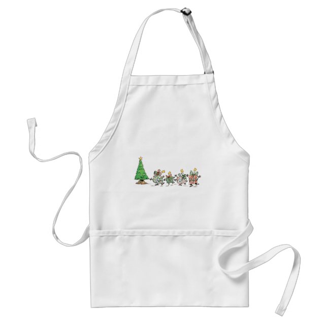 Niedlicher Cartoon Tanzen Weihnachtsgeschenke und  Schürze (Vorne)