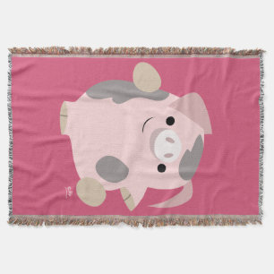 Niedlicher Cartoon tanzend Schweineblankt Decke