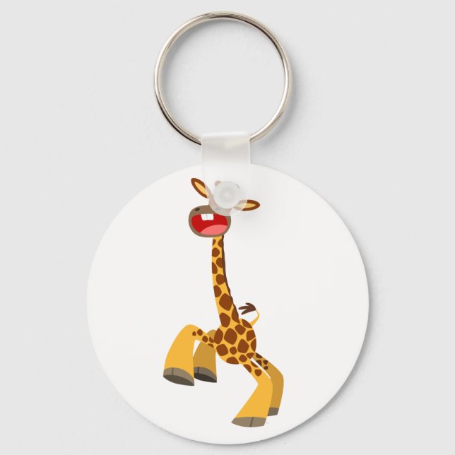 Niedlicher Cartoon TanzGiraffe Schlüsselanhänger (Vorderseite)