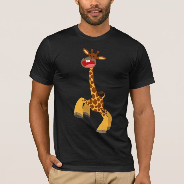 Niedlicher Cartoon TanzGiraffe T - Shirt (Vorderseite)