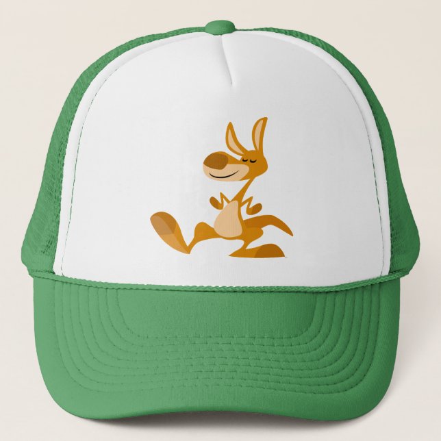 Niedlicher Cartoon tanzt Kangaroo Hat Truckerkappe (Vorderseite)