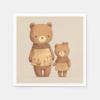 Niedlicher Cartoon Teddy Bears Tiere. Mathers Day