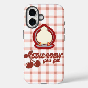 Niedlicher Cartoon Tier mit geprüftem Retro-Design iPhone 16 Hülle