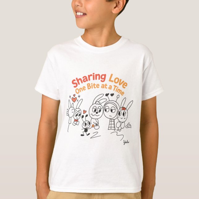 Niedlicher Cartoon Tierkochteherz-T - Shirt - Geme (Vorderseite)