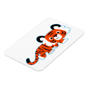 Niedlicher Cartoon Tiger auf dem flexiblen Zauber Magnet