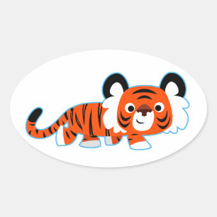 Niedlicher Cartoon Tiger auf der Aufkleber