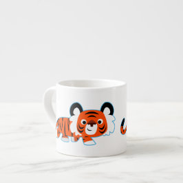 Niedlicher Cartoon Tiger auf der Espresso-Tasse Espressotasse