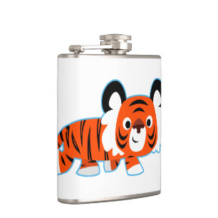 Niedlicher Cartoon Tiger auf der Hüftprovisorflasc Flachmann