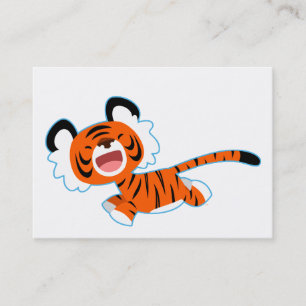 Niedlicher Cartoon-Tiger auf der Karte des