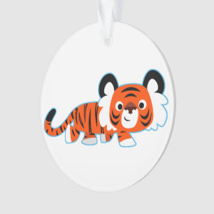 Niedlicher Cartoon Tiger auf der prowl-Acrylschmuc Ornament