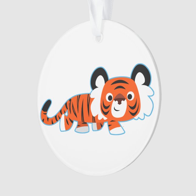 Niedlicher Cartoon Tiger auf der prowl-Acrylschmuc Ornament (Vorderseite)