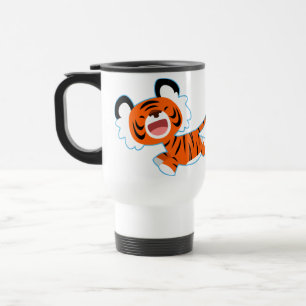 Niedlicher Cartoon-Tiger auf der Reisebecher