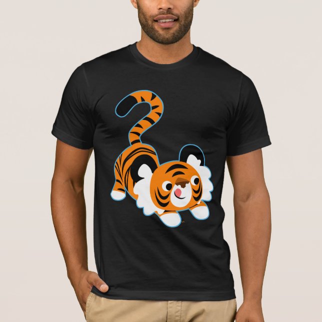 Niedlicher Cartoon Tiger bereit zum T - Shirt (Vorderseite)
