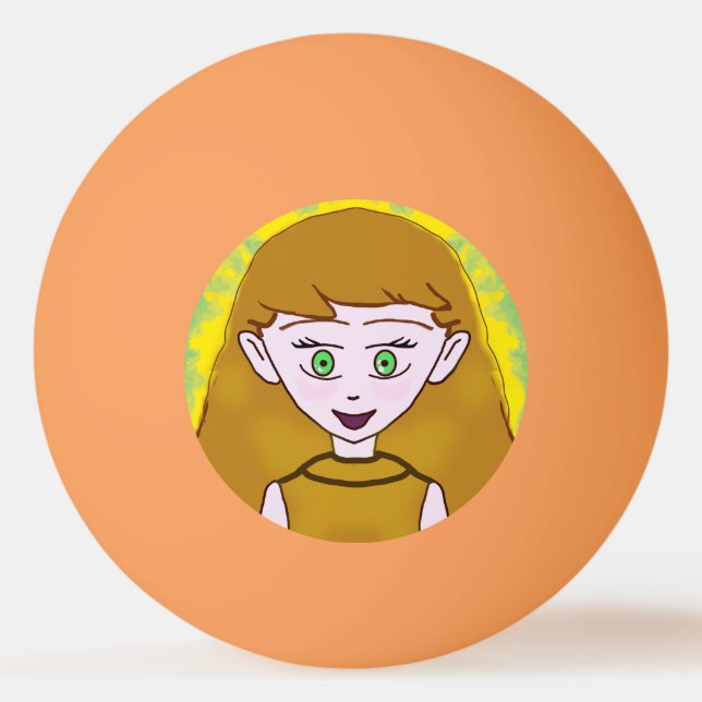 Niedlicher Cartoon Tischtennisball (Vorderseite)