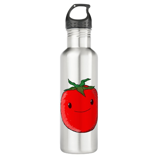 Niedlicher Cartoon Tomato Edelstahlflasche (Vorderseite)