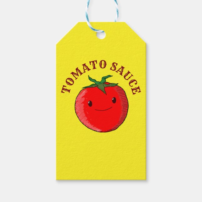 Niedlicher Cartoon Tomato Geschenkanhänger (Vorderseite)