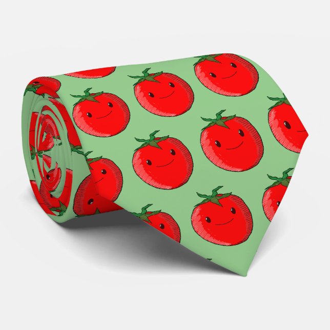 Niedlicher Cartoon Tomato Krawatte (Gerollt)