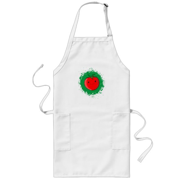 Niedlicher Cartoon Tomato Lange Schürze (Vorne)
